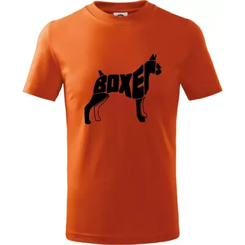Boxer nápis v těle - Tričko dětské bavlněné - 98 cm / 2 roky ( Oranžová )
