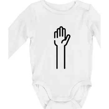 Papír ikona - Body kojenecké s dlouhým rukávem - Dlouhý r. 3-6 měs ( Bílá )