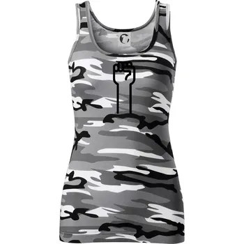 Dámské tričko Kámen ikona - Dámské Maskáčové tílko - S ( Šedý maskáč )