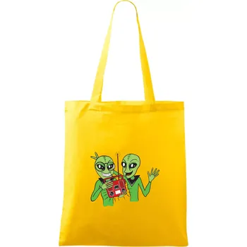 Ufo a rádio (Pecka design) - Taška bavlněná - 42 x 38 cm ( Žlutá )