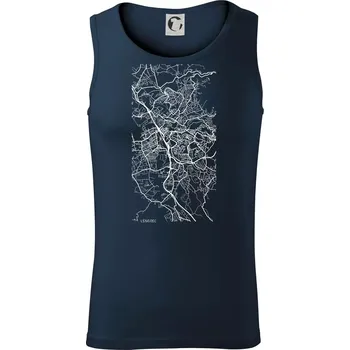 Mapy měst černobílé Liberec - Tílko pánské Core - XL ( Námořní modrá (velmi tmavá - téměř černá) )