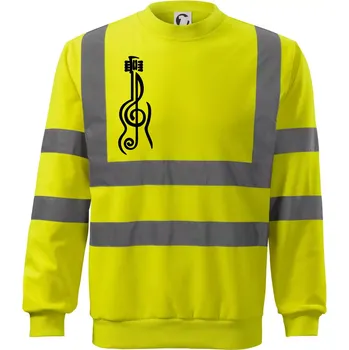 Pánská mikina Houslový klíč kytara - Reflexní mikina - L ( Neonově žlutá )