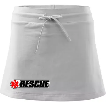 Dámská sukně Záchranář rescue kříž červený - Sportovní sukně - two in one - M ( Bílá )