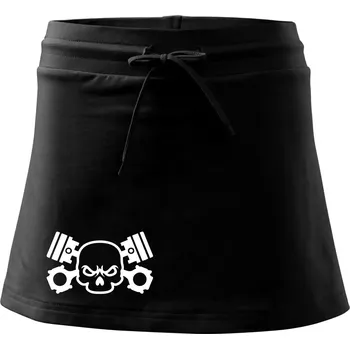 Dámská sukně Lebka písty - Sportovní sukně - two in one - XL ( Černá )