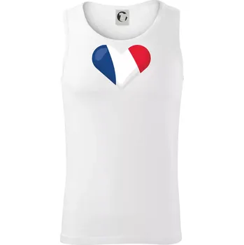 Francouzská vlajka srdce - Tílko pánské Core - L ( Bílá )