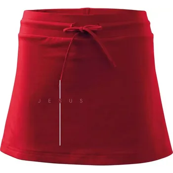Dámská sukně Jesus nápis v kříži - Sportovní sukně - two in one - XL ( Červená )