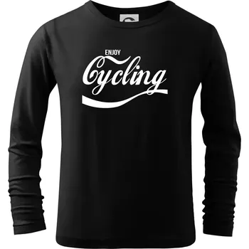 Chlapecké tričko Enjoy Cycling - Triko dětské Long Sleeve - 146 cm/10 let ( Černá )