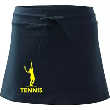 Dámská sukně Tenistka s nápisem - Sportovní sukně - two in one - XL ( Námořní modrá (velmi tmavá - téměř černá) )