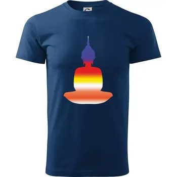 Pánské oblečení Budha duhový - Klasické pánské triko vyšší gramáže - S ( Půlnoční modrá )