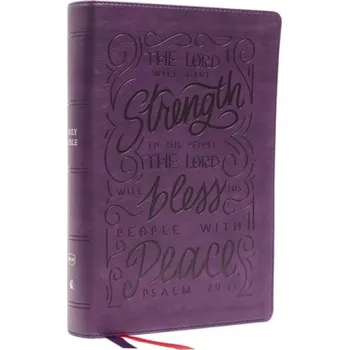 Cizojazyčná kniha NKJV, Giant Print Center-Column Reference Bible, Verse Art Cover Collection, Leathersoft, Purple, Red Letter, Comfort Print - Nelson, Thomas