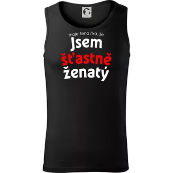 Pánské termoprádlo Moje žena říká, že jsem šťastně ženatý - Tílko pánské Core - L ( Černá )