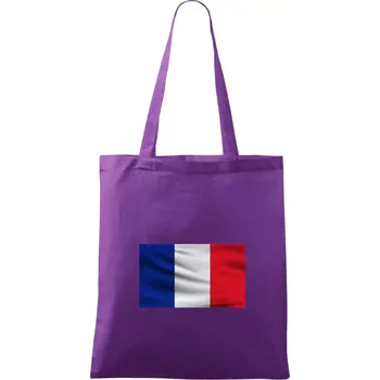 Francouzská vlajka obdélník - Taška bavlněná - 42 x 38 cm ( Fialová )