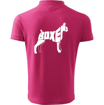 Pánská košile Boxer nápis v těle - Polokošile pánská Pique Polo 203 - XL ( Purpurová )