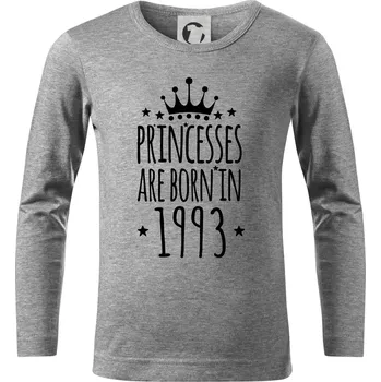 Chlapecké tričko Princesses are born in 1993 - Triko dětské Long Sleeve - 122 cm/6 let ( Tmavě šedý melír )