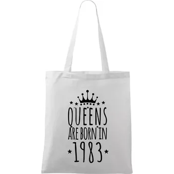 Queens are born in 1983 - Taška bavlněná - 42 x 38 cm ( Bílá )