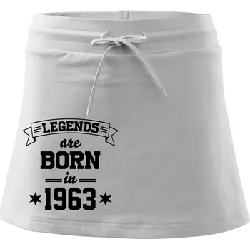 Dámská sukně Legends are born in 1963 - Sportovní sukně - two in one - L ( Bílá )