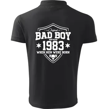 Pánská košile Bad boy since 1983 - Polokošile pánská Pique Polo 203 - 4XL ( Dřevěné uhlí )