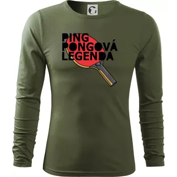Pánské tričko Ping Pongová legenda - Triko s dlouhým rukávem FIT-T long sleeve - M ( Khaki )