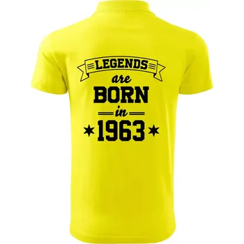 Pánská košile Legends are born in 1963 - Polokošile pánská Pique Polo 203 - 4XL ( Citrónová )