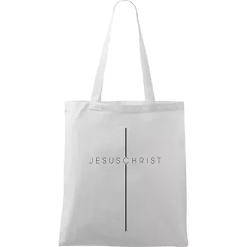 JesusChrist nápis v kříži - Taška bavlněná - 42 x 38 cm ( Bílá )