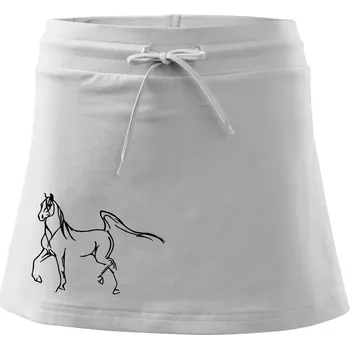 Dámská sukně Kůň silueta - Sportovní sukně - two in one - M ( Bílá )