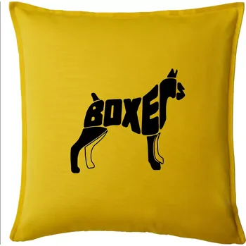 Polštář Boxer nápis v těle - Polštář 50x50 - 50x50 - Pouze potah ( Žlutá )