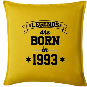 Polštář Legends are born in 1993 - Polštář 50x50 - 50x50 - Pouze potah ( Žlutá )