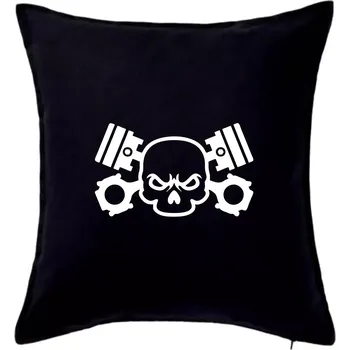 Polštář Lebka písty - Polštář 50x50 - 50x50 - Pouze potah ( Černá )