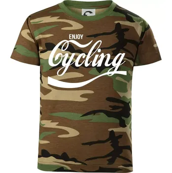 Chlapecké tričko Enjoy Cycling - Dětské maskáčové triko - 146 cm/10 let ( Hnědý maskáč )