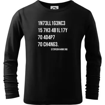 Chlapecké tričko Test inteligence - Stephen Hawking - Triko dětské Long Sleeve - 158 cm/12 let ( Černá )