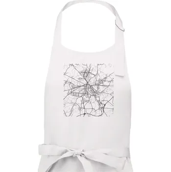 Kuchyňská zástěra Mapy měst černobílé Plzeň - Dámská zástěra na vaření - Univerzální velikost ( Bílá )