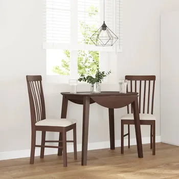 Jídelní židle OMAXI Jídelní židle s polštáři 2 ks Hnědá masivní dřevěná guma 561824