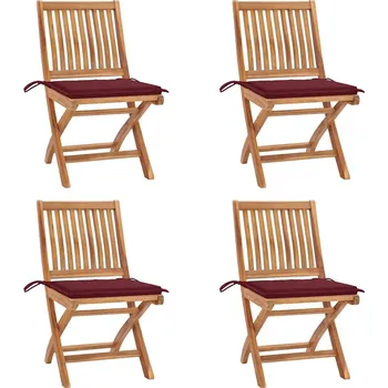 OMAXI Skládací zahradní židle s poduškami 4 ks masivní teak 440261