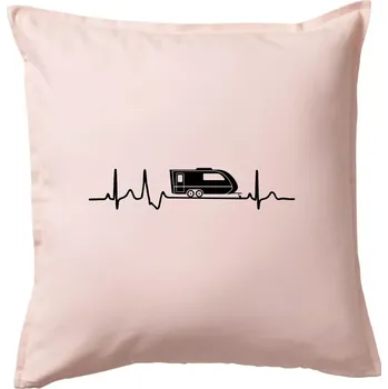 Polštář EKG karavan - Polštář 50x50 - 50x50 - Pouze potah ( Světle růžová )