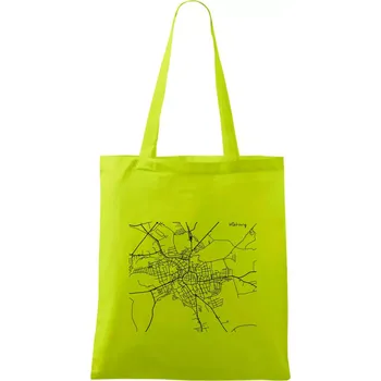 Mapy měst černobílé Klatovy - Taška bavlněná - 42 x 38 cm ( Limetková )