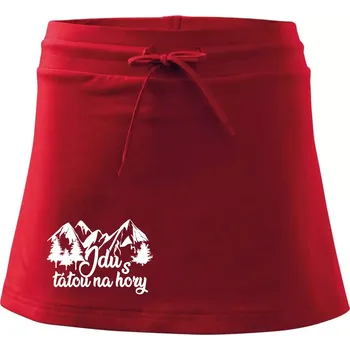 Dámská sukně Jdu s tátou na hory - Sportovní sukně - two in one - XS ( Červená )