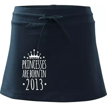 Dámská sukně Princesses are born in 2013 - Sportovní sukně - two in one - XL ( Námořní modrá (velmi tmavá - téměř černá) )
