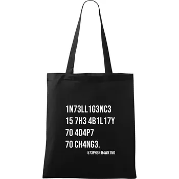 Test inteligence - Stephen Hawking - Taška bavlněná - 42 x 38 cm ( Černá )