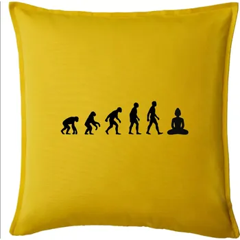 Polštář Evoluce budha - Polštář 50x50 - 50x50 - Pouze potah ( Žlutá )