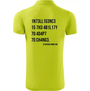 Pánská košile Test inteligence - Stephen Hawking - Polokošile Victory sportovní (dresovina) - 2XL ( Limetková )