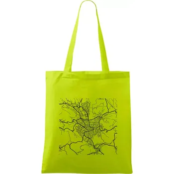 Mapy měst černobílé Jablonec nad Nisou - Taška bavlněná - 42 x 38 cm ( Limetková )