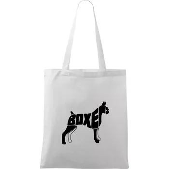 Nákupní taška Boxer nápis v těle - Taška bavlněná - 42 x 38 cm ( Bílá )