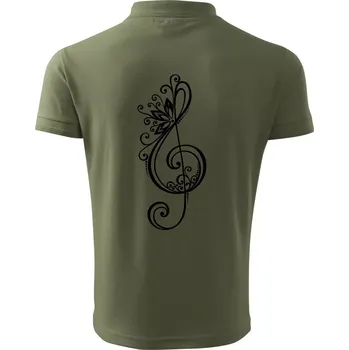 Pánská košile Houslový klíč kytky - Polokošile pánská Pique Polo 203 - L ( Khaki )