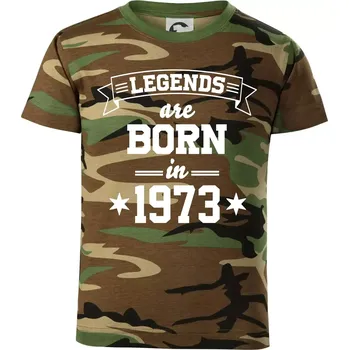 Chlapecké tričko Legends are born in 1973 - Dětské maskáčové triko - 104-110cm / 3-4 roky ( Hnědý maskáč )