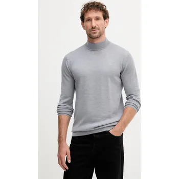 Pánský svetr Vlněný svetr Karl Lagerfeld pánský, šedá barva, 553399.655002 90X, vel. L