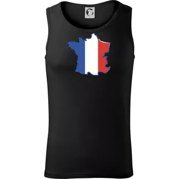 Pánské termoprádlo Francouzská vlajka mapa obrys - Tílko pánské Core - L ( Černá )