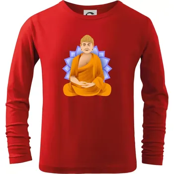 Chlapecké tričko Budha barevný - Triko dětské Long Sleeve - 122 cm/6 let ( Červená )