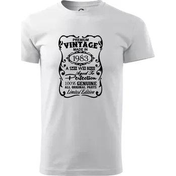 Pánské tričko Vintage Etiketa - 1983 - Triko extra velké (5-8XL) - 8XL ( Bílá )