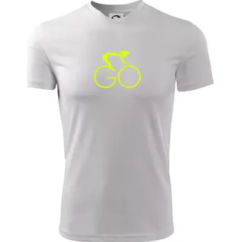 GO - Fluo cyklista malý - Dětské triko sportovní (dresovina) - 158 cm/12 let ( Bílá )