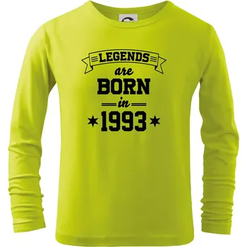 Chlapecké tričko Legends are born in 1993 - Triko dětské Long Sleeve - 104-110cm / 3-4 roky ( Limetková )